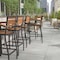 Flash Furniture Patio Bar Stool with Faux Teak Slats and Armrests XU-DG-HW6036B-ARM-GG - alternate 7